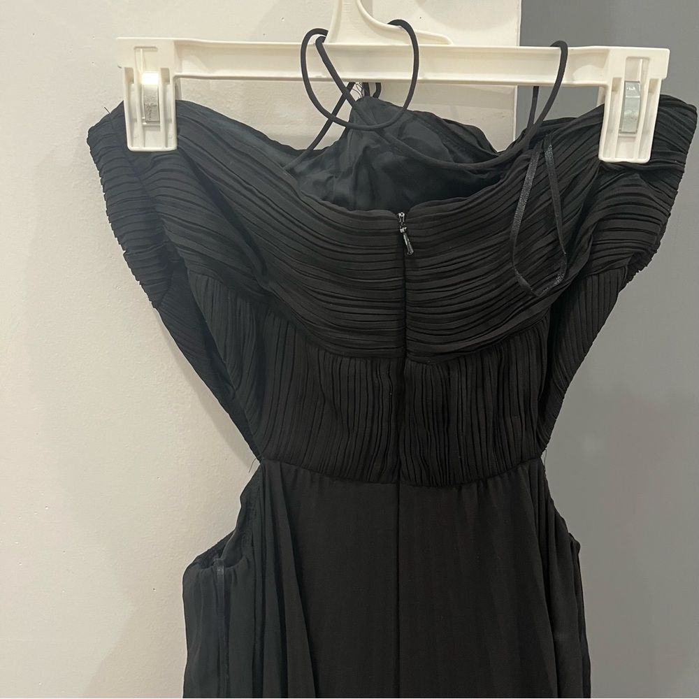 AMUR Maxi Dress Gown Black Janet Halter Pleated Sleeveless size 8 - Picture 9 of 12